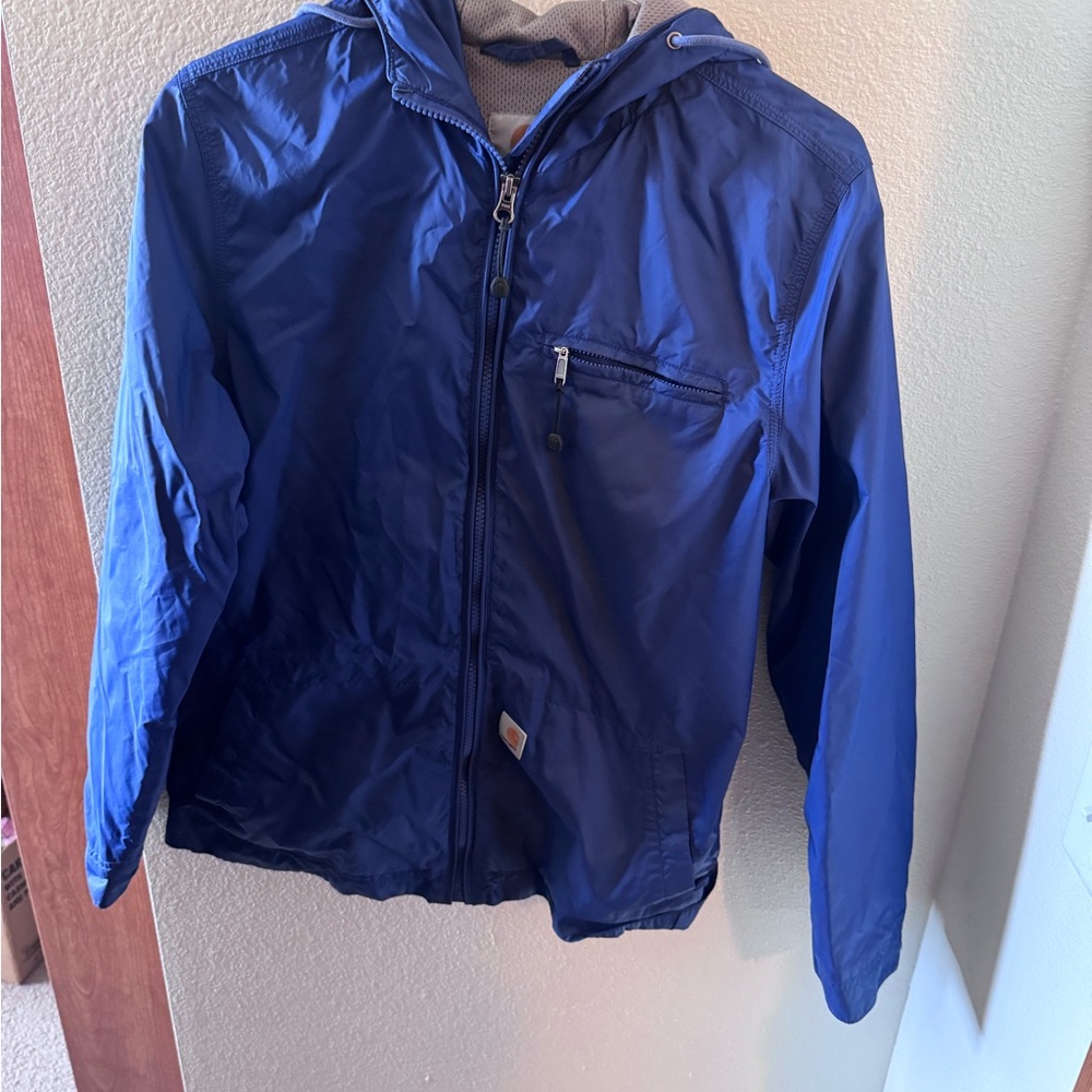 Carhartt  Blue Hooded Rain Jacket